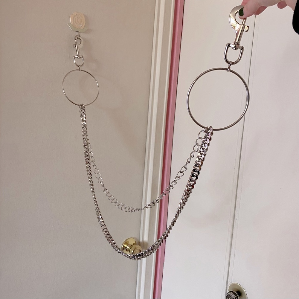 Kikiriki Silver Tone Chain Pants Chain with Oversized O-Rings